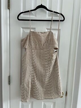 Trixxi Beige Embroidered Mini Dress